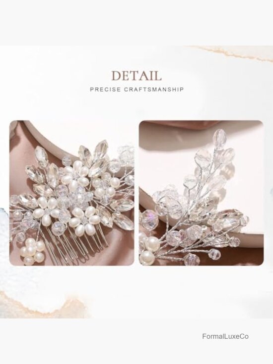 Pearl Rhinestone Hair Comb Bridal Wedding Hairpiece Updo Accessory main image 2